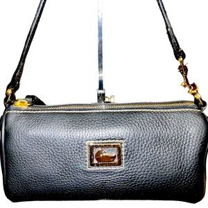 Dooney and Pebble Grain Barrel Shoulder/Clutch Bag Black